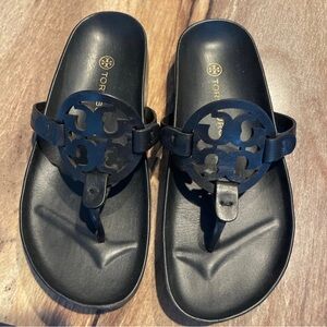 Tory Burch Miller Cloud Sz 6 Black Excellent Condition